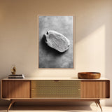 Primitive Rock, Shadow Texture, Minimal Earth Tone, Framed Canvas Print, Zen Wall Art, Office Decor, Neutral Modern Aesthetic