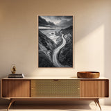 Coastal Road View, Cliffside Journey, Seaside Drive, Moody Landscape, Canvas Print, Living Room Art, Adventure Wall Art, Wanderlust Decor