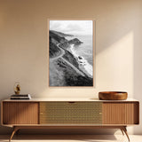 Winding Beach Road, Coastal Drive, Ocean Cliffs, Travel Landscape, Canvas Print, Office Wall Art, Fall Adventure Style, Neutral Coastal Decor
