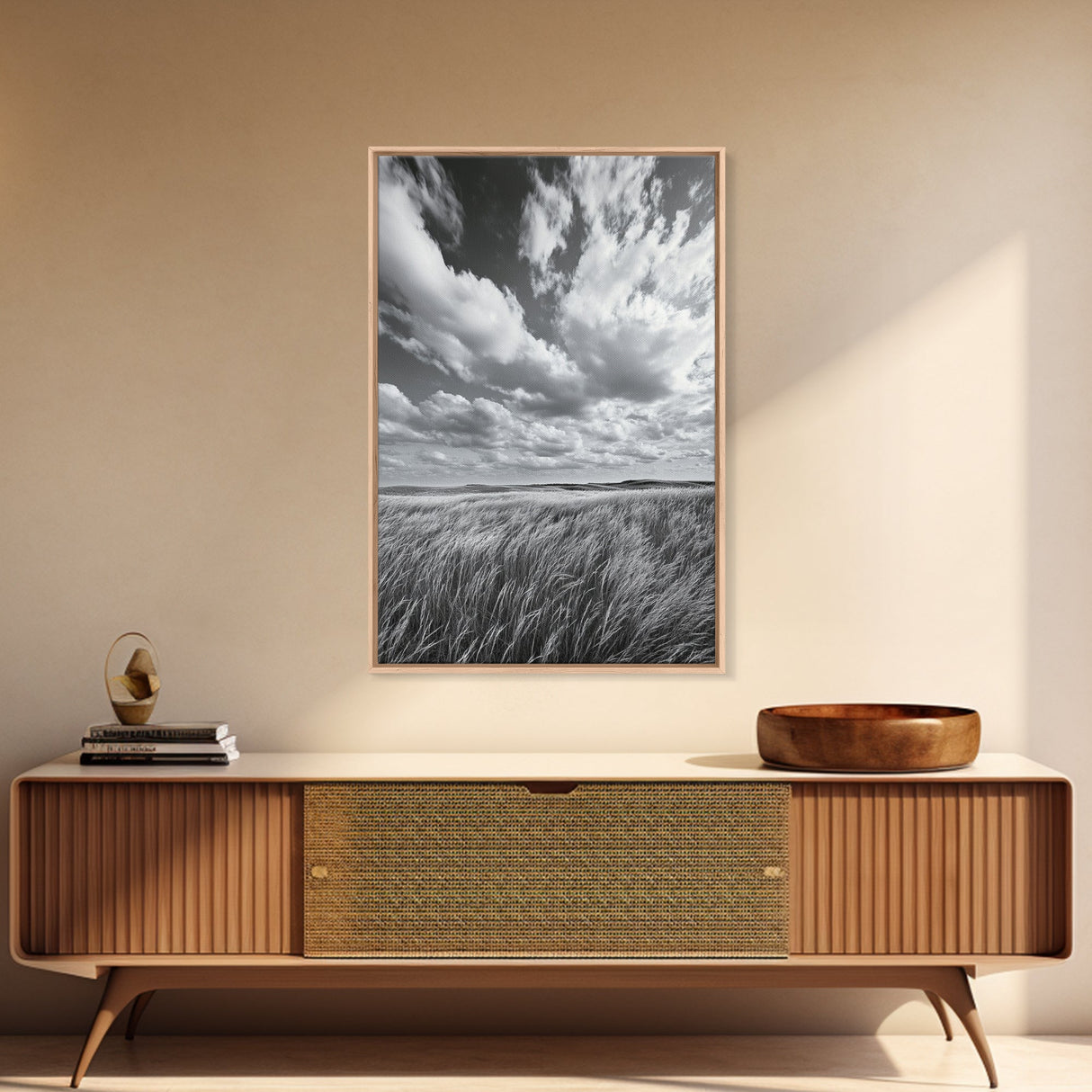 Open Sky Fields, Windy Prairie, Moody Nature Sky, Rustic Landscape, Canvas Print, Bedroom Wall Art, Fall Countryside, Boho Nature Decor