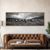 Elk Herd, Mountain Wild, Autumn Majesty, Framed Canvas Print, Rustic Cabin Decor, Wildlife Lover Gift, Fall Nature Wall Art