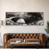 Stone Pool, Quiet Reflection, Nature Photography, Zen Vibes, Framed Canvas Print, Bathroom Wall Art, Rustic Decor, Tranquil Home Accent