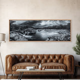 Stormy River Valley, Dramatic Landscape Art, Nature Wall Decor, Framed Canvas Print, Rustic Cabin Decor, Autumn Living Room Artwork