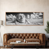 Sand Sculpture Head, Beach Goddess, Coastal Calm, Surreal Beauty, Framed Canvas Print, Modern Wall Art, Living Room Decor, Minimalist Art