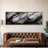 Textured Rock, Earth Tones, Natural Abstract, Framed Canvas Print, modern rustic decor, living room wall art, organic texture, neutral tones
