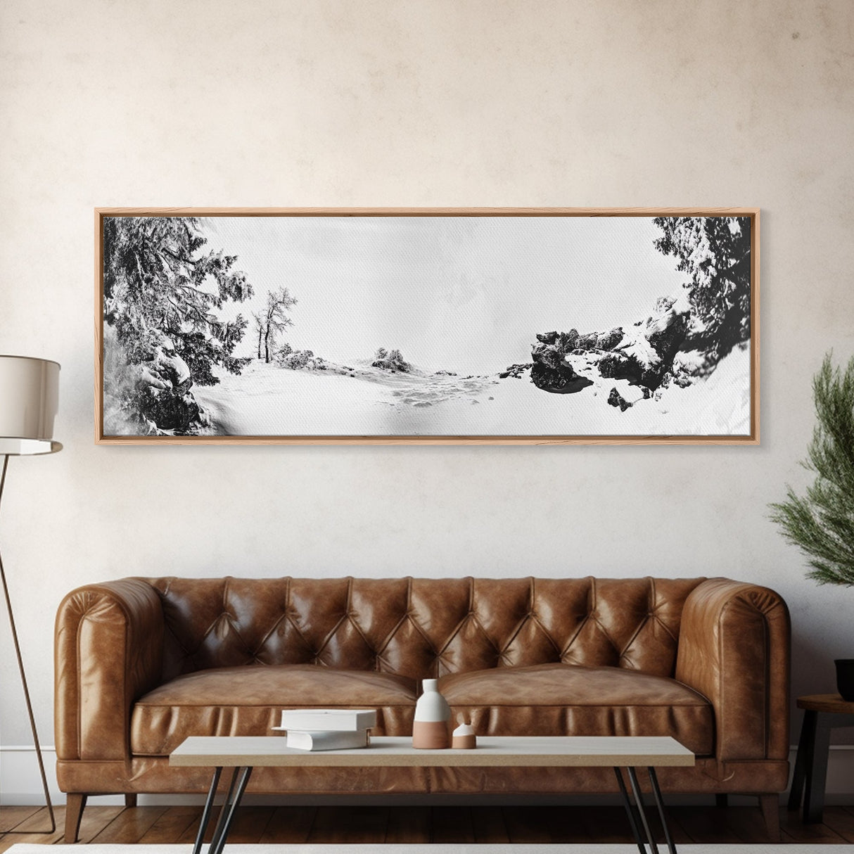 Snow Trees, Dreamy White, Winter Fantasy, Canvas Print, surreal landscape art, fantasy winter decor, magical room aesthetic, Christmas wall art