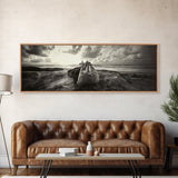 Seaside Canvas Bags, Coastal Travel Vibes, Rustic Ocean Decor, Neutral Wall Art, Framed Canvas Print, Bedroom Beach Art