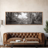 Forest Edge Trail, Nature Path Print, Sepia Photography, Cozy Autumn Vibes, Canvas Print, Entryway or Hallway Wall Art