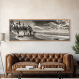 Cliffside Forest, Pacific Coastline, Dramatic Ocean View, Framed Canvas Print, Natural Landscape, Cabin Wall Art, Rustic Coastal Decor