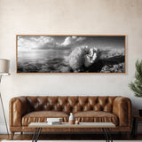 Sea Coral, Calm Ocean, Reef Textures, Framed Canvas Print, Coastal Bathroom Art, Monochrome Ocean Decor, Nature Photography Accent