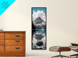 Lake Reflection, Blue Water, Mountain View, Nature Serenity, Canvas Print, Minimalist Wall Art, Bedroom Landscape Decor, Coastal Wall Art