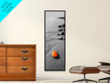 Orange Shore Stone, Minimalist Decor, Seaside Style, Beach Vibes, Framed Canvas Print Coastal Wall Art, Bathroom Decor, Modern Art