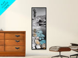 Hot Spring, Thermal Pool, Natural Stone, Tranquil Landscape, Framed Canvas Print, spa bathroom art, zen decor, calming nature print