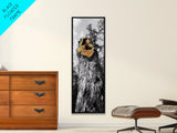 Tree Hollow, Forest Texture, Nature Decay, Golden Bark, Framed Canvas Print, Rustic Wall Art, Cabin Living Room Art, Woodland Decor