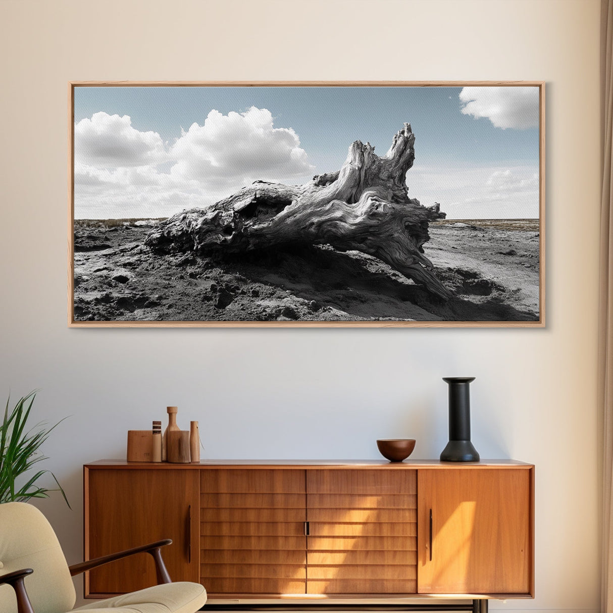 Weathered Stump, Desert Roots, Rugged Nature, Textured Wall Art, Canvas Print, Masculine Office Decor, Western Wall Accent, Rustic Charm