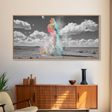 Desert Dust, Color Cloud, Abstract Sky, Surreal Art, Framed Canvas Print, Creative Studio Wall Decor, Whimsical Wall Art, Unique Design