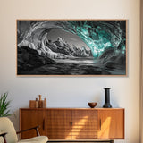 Ice Cave, Frozen Tunnel, Arctic Beauty, Glacial Light – Canvas Print, Nature Wall Art, Winter Decor, Bathroom or Entryway Statement Piece