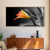Orange Lily, Botanical Closeup, Modern Floral, Elegant Nature, Framed Canvas Print, Minimalist Wall Art, Kitchen Decor, Botanical Photography
