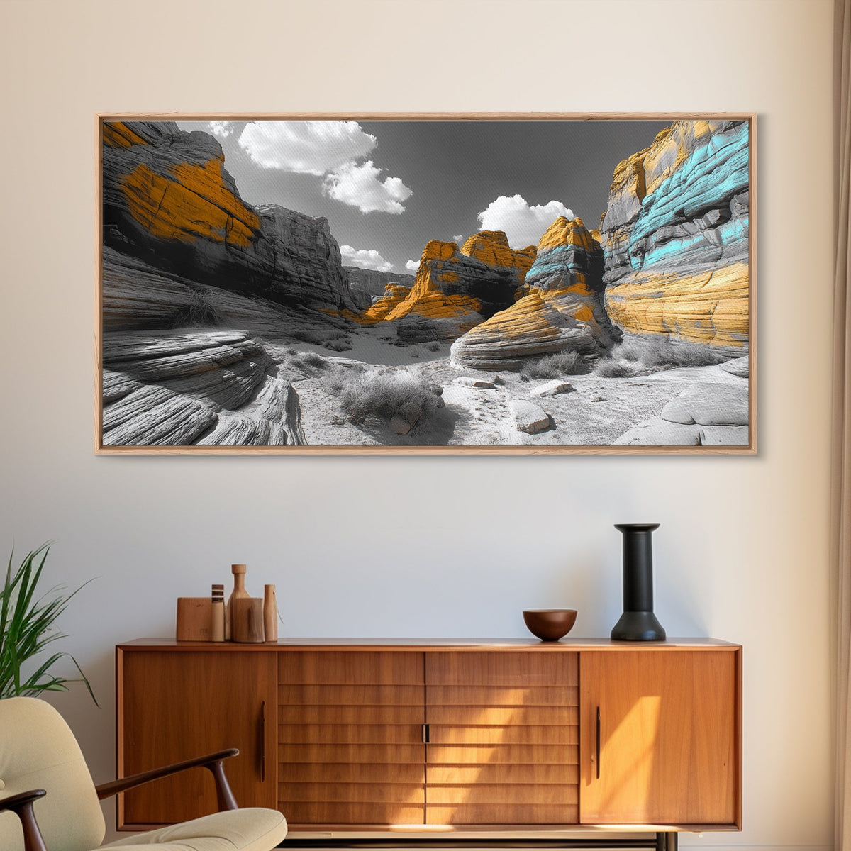 Painted Cliffs, Striped Rocks, Desert Majesty, Canyon Colors, Canvas Print, Southwest Wall Art, Nature Photography, Boho Living Room
