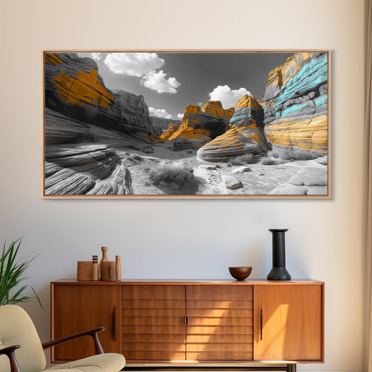 Painted Cliffs, Striped Rocks, Desert Majesty, Canyon Colors, Canvas Print, Southwest Wall Art, Nature Photography, Boho Living Room