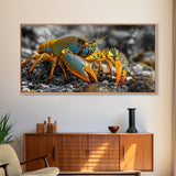 Rainbow Lobster, Bold Colors, Exotic Crustacean, Canvas Print, Underwater Art, Coastal Living Room Wall Art, Boho Ocean Creature Decor