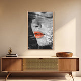 Water Reflection, Female Portrait, Surreal Woman, Canvas Print, Modern Glam Art, Moody Bathroom Decor, Feminine Art, Dreamy Aesthetic