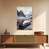 Glacial Rock, Abstract Ice Reflection, Surreal Landscape, Canvas Print, Nature Photography, Minimalist Winter Wall Art, Modern Decor