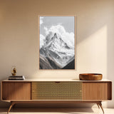 Matterhorn Majesty, Iconic Summit, Black and White Mountain, Canvas Print, Office Wall Art, Minimalist Photography, Modern Decor