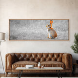Orange Rabbit, Grass Field, Whimsical Nature, Framed Canvas Print, kids room wall art, nursery animal print, neutral nursery, woodland boho