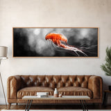 Jellyfish Glow, Ocean Depths, Abstract Sea Life, Framed Canvas Print, marine animal art, coastal bathroom decor, modern underwater wall art
