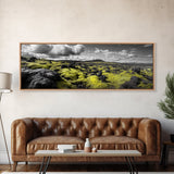 Golden Moss Hills, Modern Landscape, Earth Tones, Nature Scene, Canvas Print, Minimalist Art, Office Decor, Nature Lover Wall Art