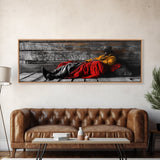 Cowboy Resting, Rustic Cabin Scene, Western Americana, Framed Canvas Print, Fall Wall Art, Bedroom or Study Western Style Decor