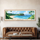 Bom Bom Island, São Tomé and Príncipe Panoramic Print, Vacation Gift, São Tomé and Príncipe Wall Art, Beach Painting, Beach Decor, Large Wall Art, Wood Frame Art