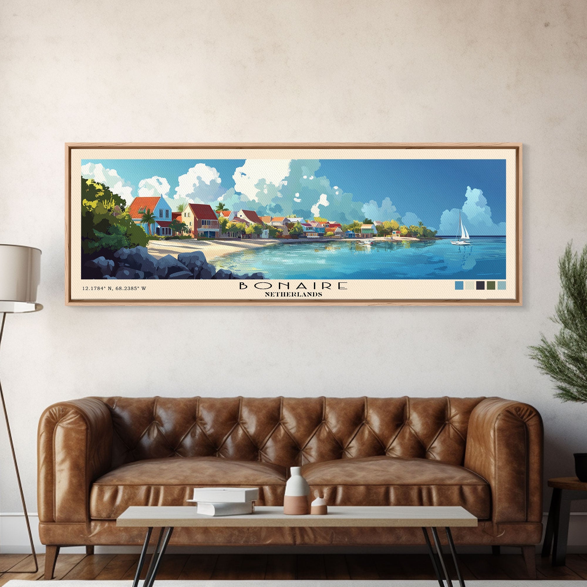 Bonaire, Netherlands Panoramic Beach Print, Vacation Gift