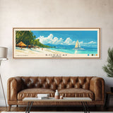 Boracay, Philippines Panoramic Print, Vacation Gift, Philippines Wall Art, Beach Painting, Beach Decor, Large Wall Art, Wood Frame Art