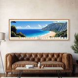 Butterfly Valley Beach, Turkey Panoramic Print, Vacation Gift, Turkey Wall Art, Beach Painting, Beach Decor, Large Wall Art, Wood Frame Art