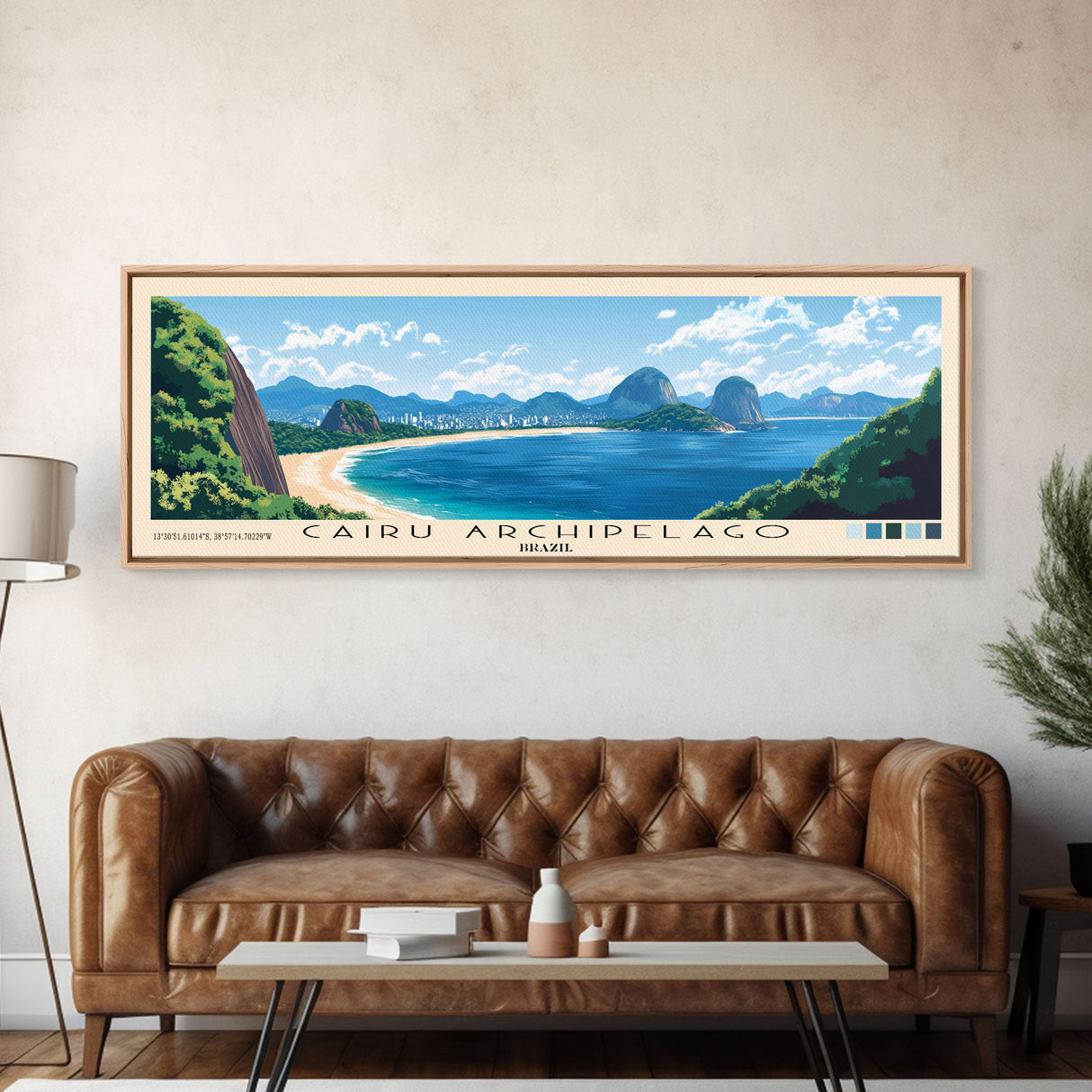 Cairu Archipelago, Brazil Panoramic Print, Vacation Gift, Brazil Wall Art, Beach Painting, Beach Decor, Large Wall Art, Wood Frame Art