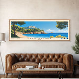 Cala Salada, Spain Panoramic Beach Print, Vacation Gift, Spain Wall Art, Beach Painting, Beach Decor, Beach Painting