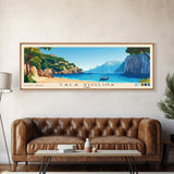 Cala Violina, Italy Panoramic Beach Print, Vacation Gift, Italy Wall Art, Framed Canvas Print, Framed Beach Painting