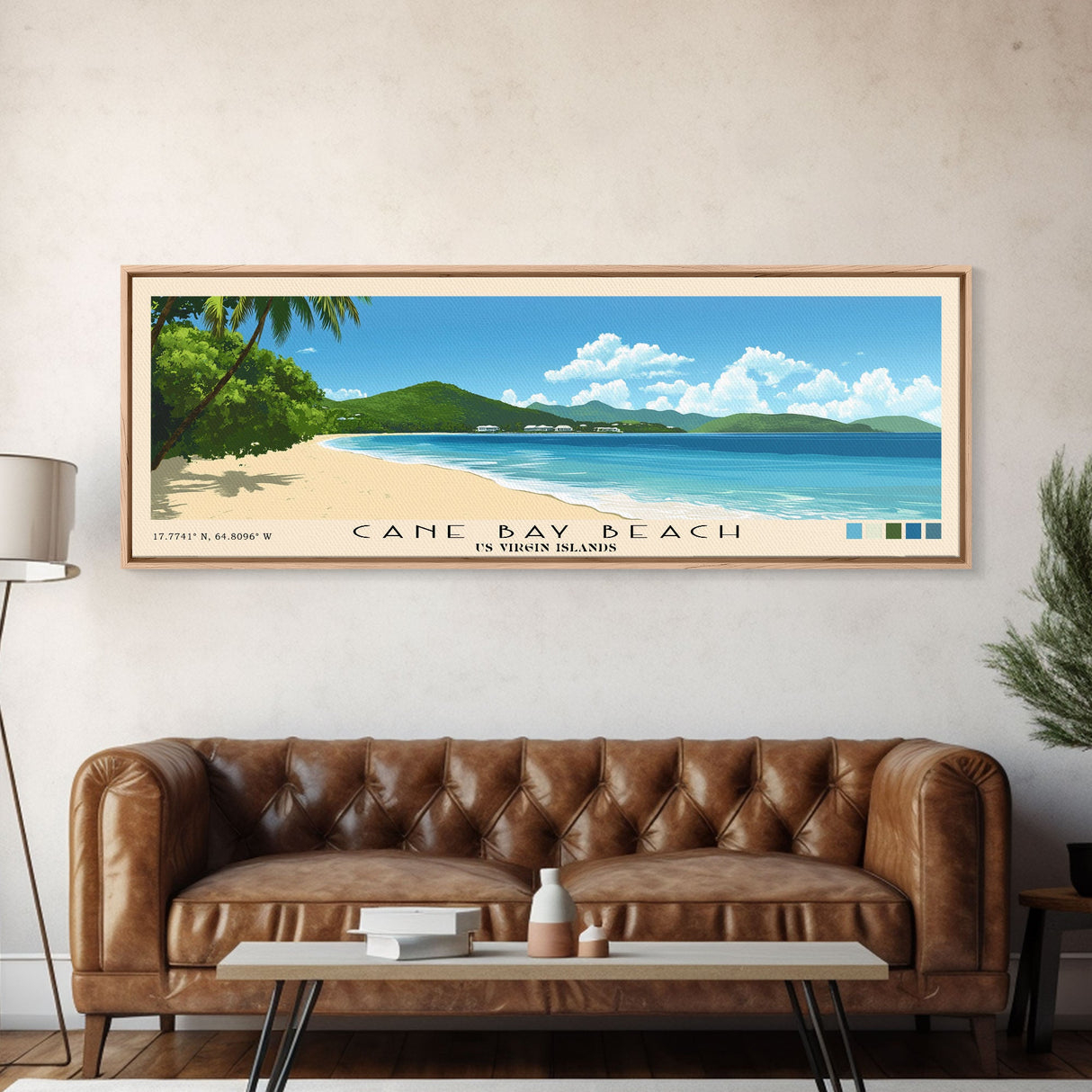 Cane Bay Beach, US Virgin islands Panoramic Print, Vacation Gift, US Virgin islands Wall Art, Vacation Wall Art, Vacatation Memories, Beach Decor, Beach Or Lakehouse Art