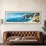 Capo Sant’Andrea, Italy Panoramic Beach Print, Vacation Gift, Italy Wall Art, Framed Canvas Print, Framed Beach Painting