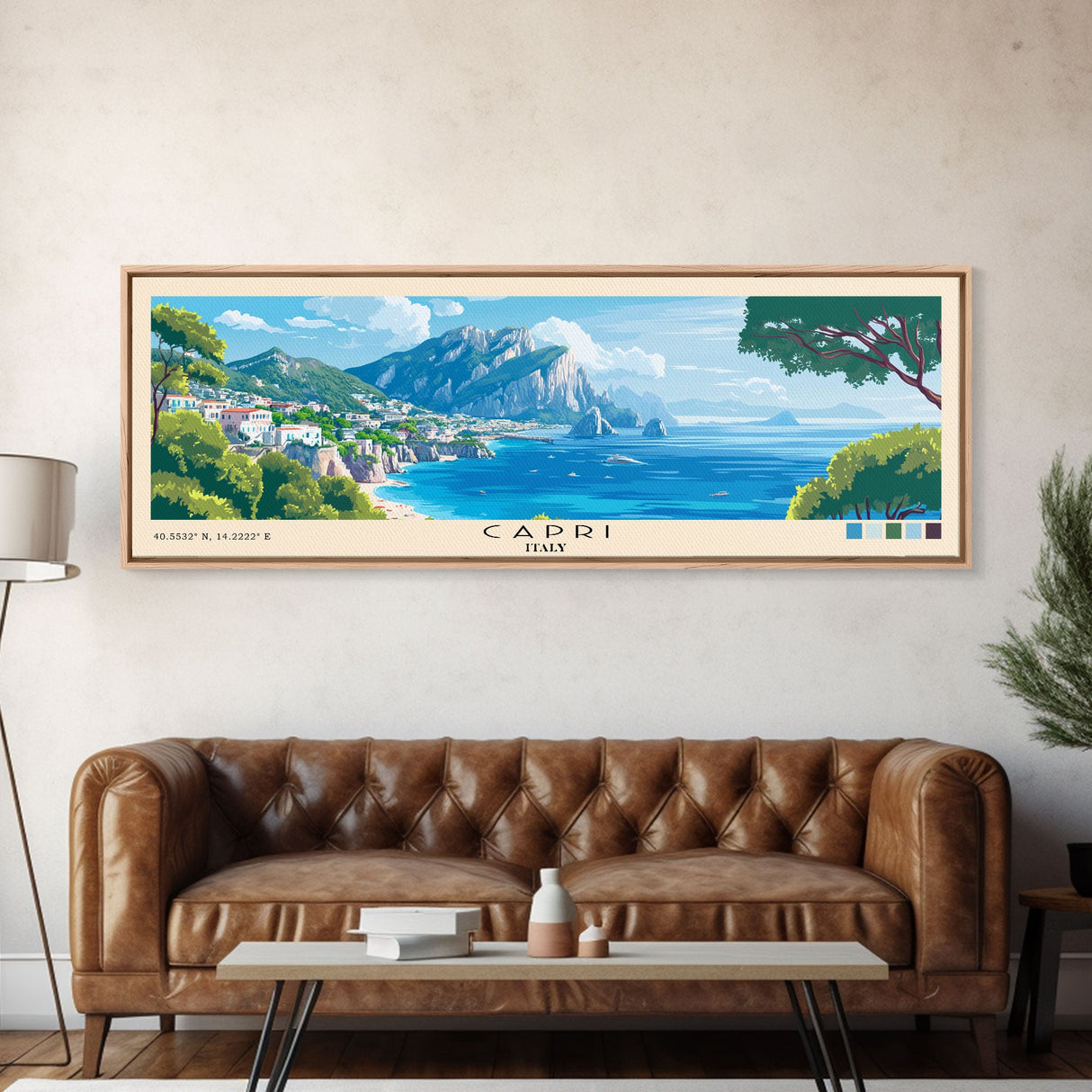 Capri, Italy Panoramic Print, Vacation Gift, Italy Wall Art, Vacation Wall Art, Vacatation Memories, Beach Decor, Beach Or Lakehouse Art