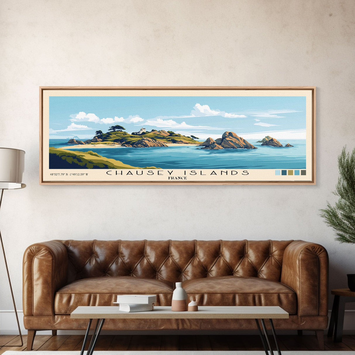Chausey Islands, France Panoramic Beach Print, Vacation Gift, France Wall Art, Beach Painting, Beach Decor, Beach Painting