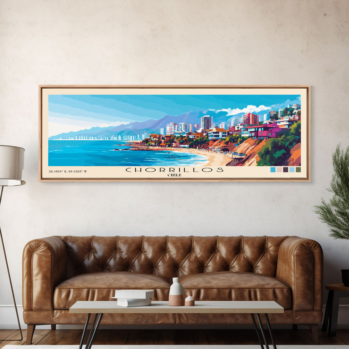 Chorrillos, Chile Panoramic Print, Vacation Gift, Chile Wall Art, Vacation Wall Art, Vacatation Memories, Beach Decor, Beach Or Lakehouse Art