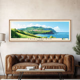 Faial Island, Portugal Panoramic Print, Vacation Gift, Portugal Wall Art, Beach Painting, Beach Decor, Large Wall Art, Wood Frame Art