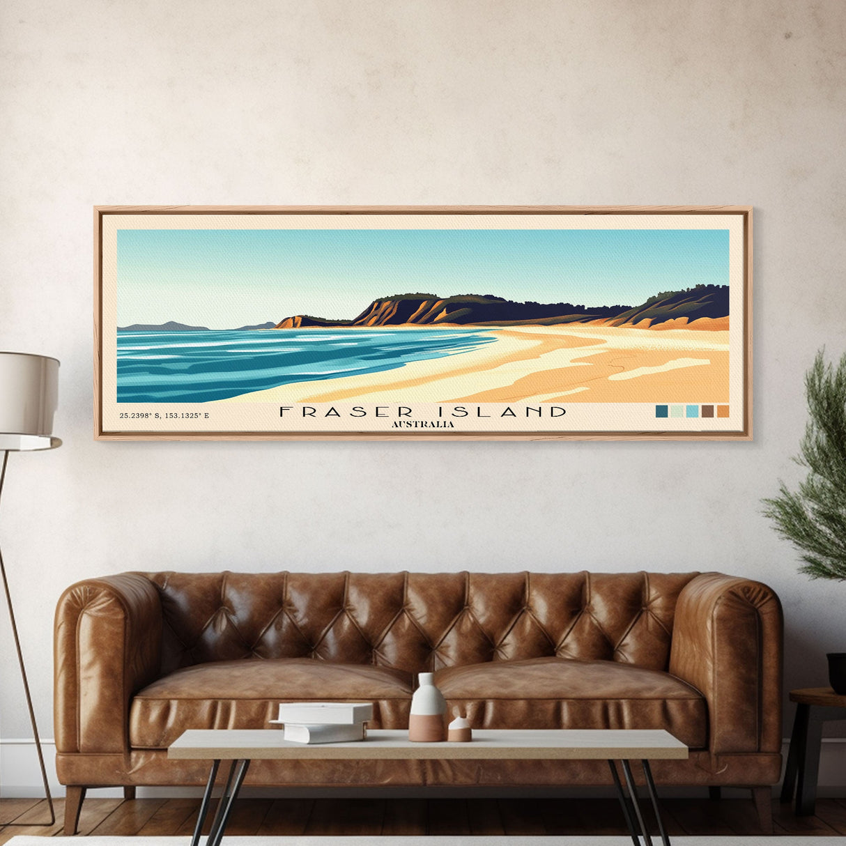 Fraser Island, Australia Panoramic Print, Vacation Gift, Australia Wall Art, Vacation Wall Art, Vacatation Memories, Beach Decor, Beach Or Lakehouse Art