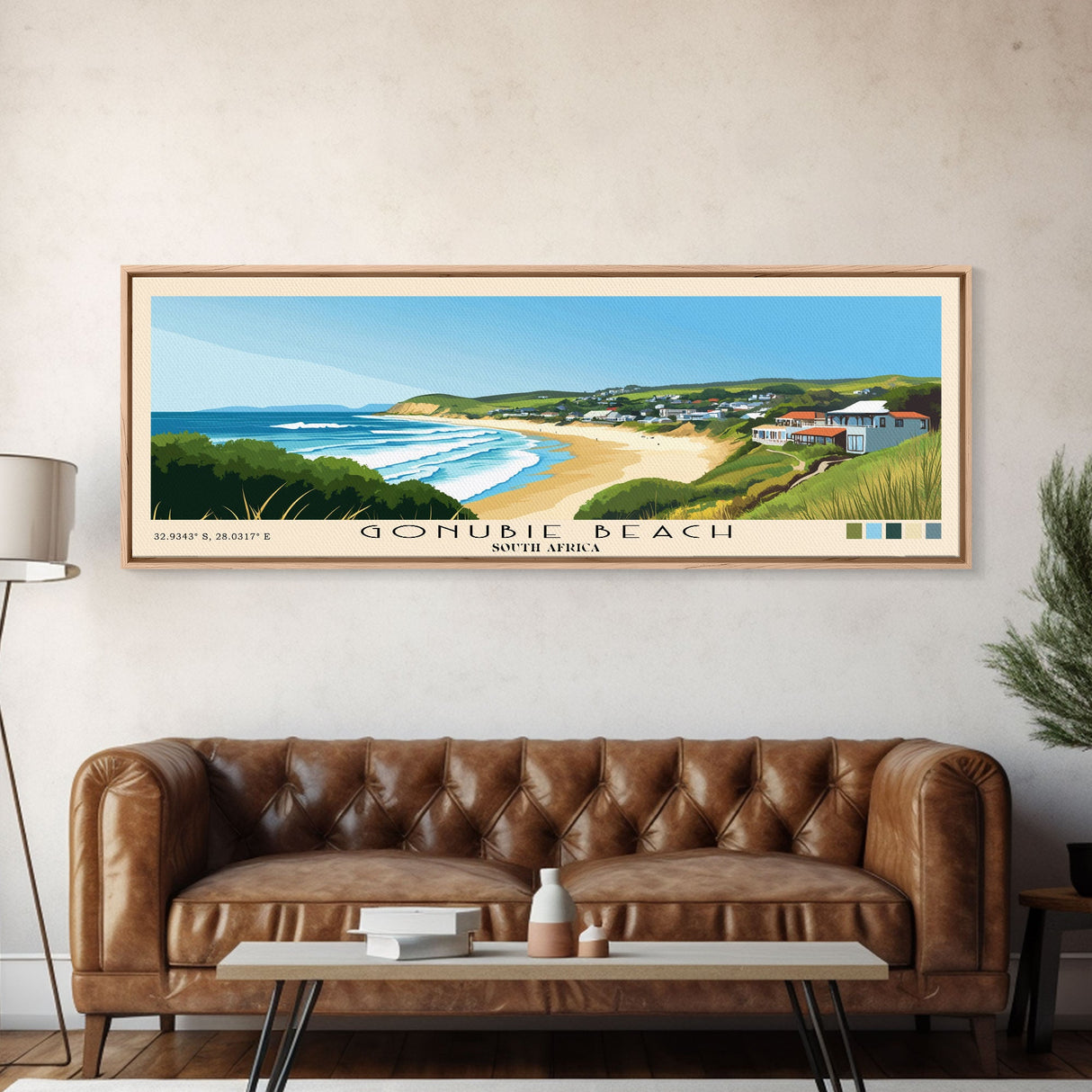 Gonubie Beach, South Africa Panoramic Print, Vacation Gift, South Africa Wall Art, Vacation Wall Art, Vacatation Memories, Beach Decor, Beach Or Lakehouse Art