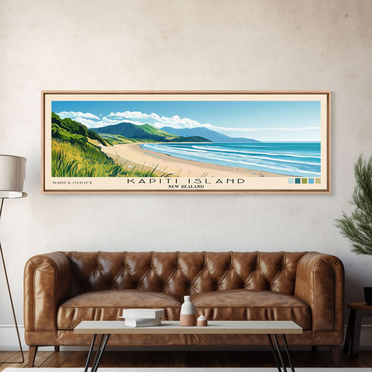 Kapiti Island, New Zealand Panoramic Print, Vacation Gift, New Zealand Wall Art, Vacation Wall Art, Vacatation Memories, Beach Decor, Beach Or Lakehouse Art