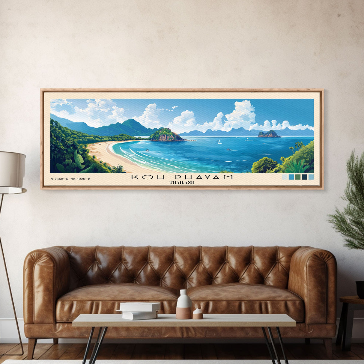 Koh Phayam, Thailand Panoramic Print, Vacation Gift, Thailand Wall Art, Beach Painting, Beach Decor, Beach Or Lakehouse Art