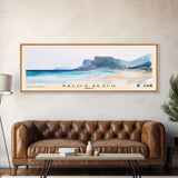 Balos Beach, Greece Watercolor Beach Print, Vacation Gift, Greece Wall Art, Framed Canvas Print, Framed Beach Painting